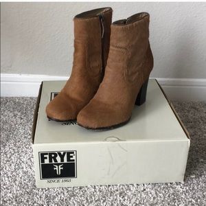Frye calf hair boots.